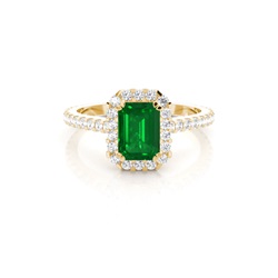Emerald Halo Emerald Engagement Ring