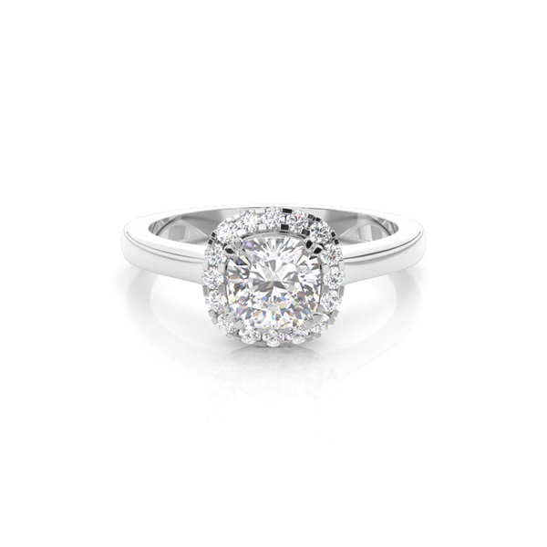 White Gold Oval Halo Diamond Engagement Ring