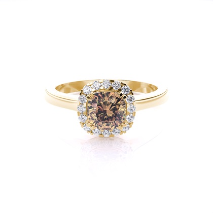 Kissen Champagner Diamant Verlobungsring