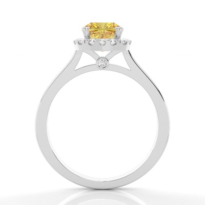 Cushion Yellow Diamond Engagement Rings
