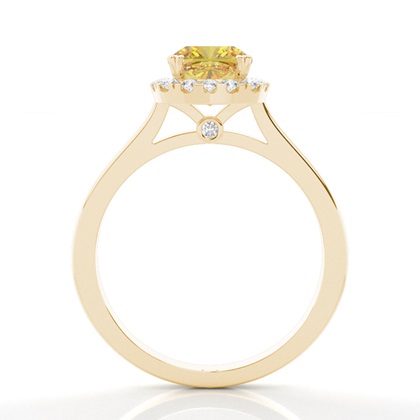 Cushion Yellow Gold Diamond Engagement Rings