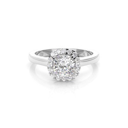 Witgouden Ovaale Halo Diamanten Verlovingsring