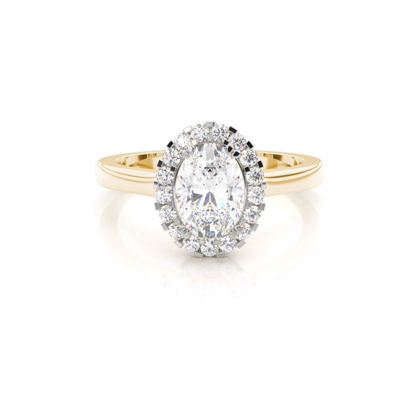 White Gold Oval Halo Diamond Engagement Ring