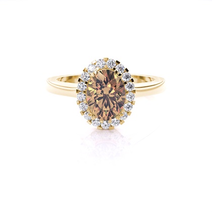 Yellow Gold Champagne Diamond Engagement Rings