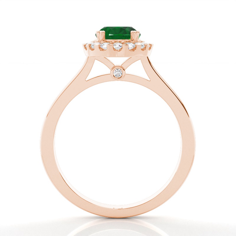 Halo Diamant Birne Smaragd Verlobungsring