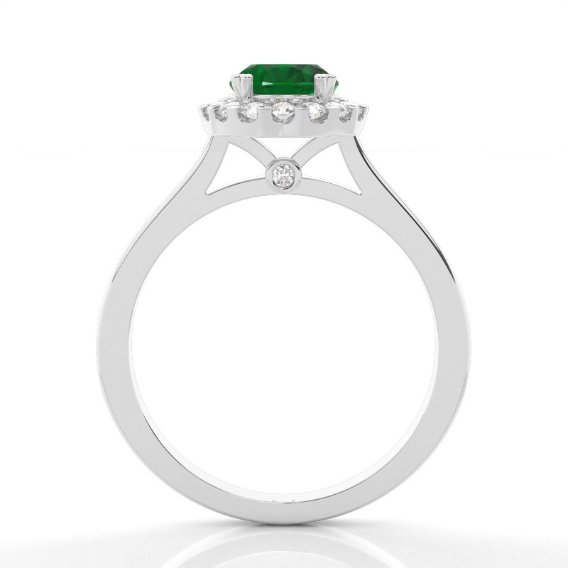 Halo Diamant Birne Smaragd Verlobungsring