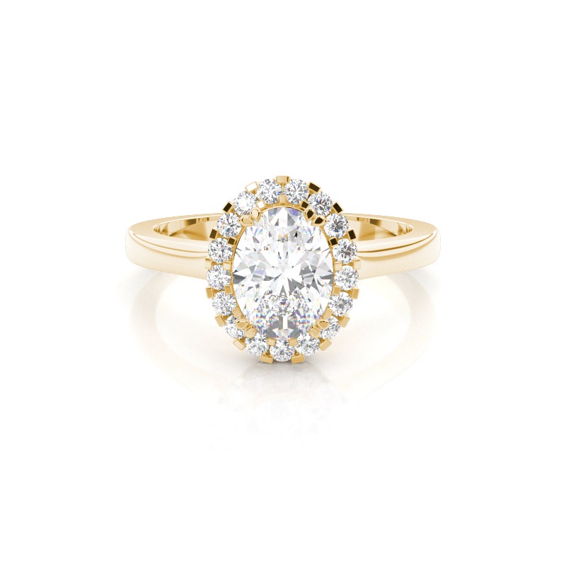 White Gold Oval Halo Diamond Engagement Ring