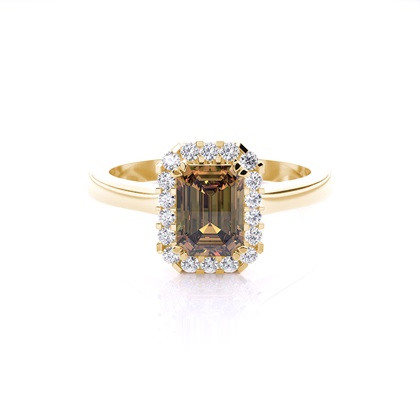 Smaragd Champagner Diamant Verlobungsring