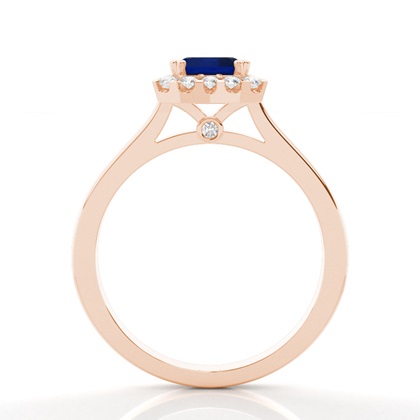Halo Diamant Smaragdblau Saphir Verlobungsring