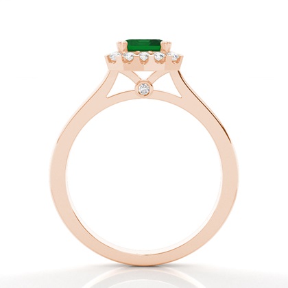 Smaragd Verlobungsring In Halo Diamantform