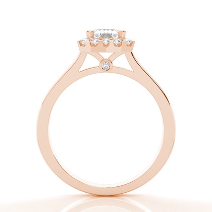 White Gold Oval Halo Moissanite Engagement Ring