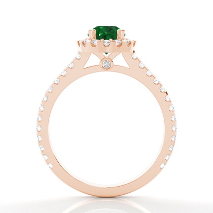 Ovaler Halo Smaragd Verlobungsring