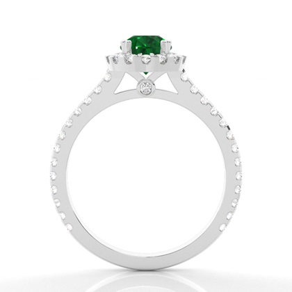 Ovaler Halo Smaragd Verlobungsring