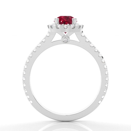Ovaler Halo Rubin Verlobungsring