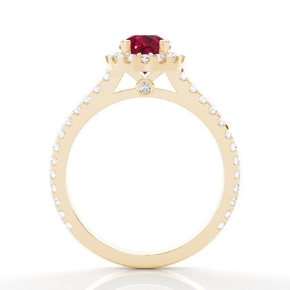 Ovaler Halo Rubin Verlobungsring