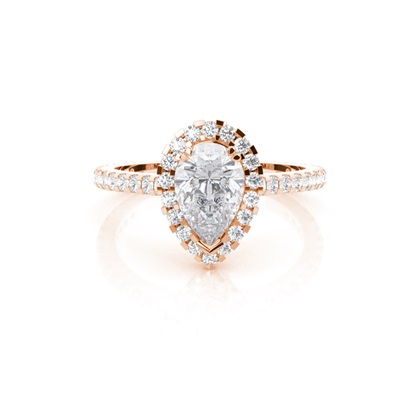 Prong Setting Halo Moissanite Engagement Ring