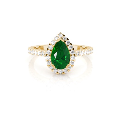 Oval Halo Emerald Engagement Ring