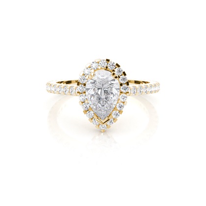 Prong Setting Halo Moissanite Engagement Ring