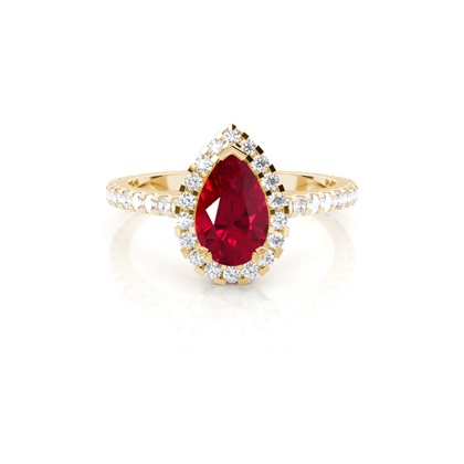 Oval Halo Ruby Engagement Ring