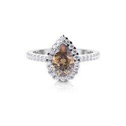 Prong Setting Champagne Diamond Halo Engagement Ring