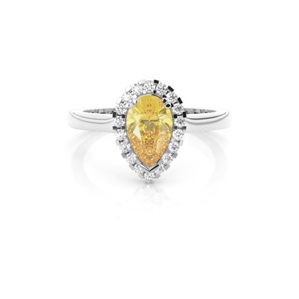 Pear Yellow Diamond Engagement Rings
