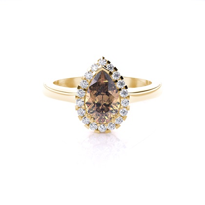 Tropfen Champagner Diamant Verlobungsring