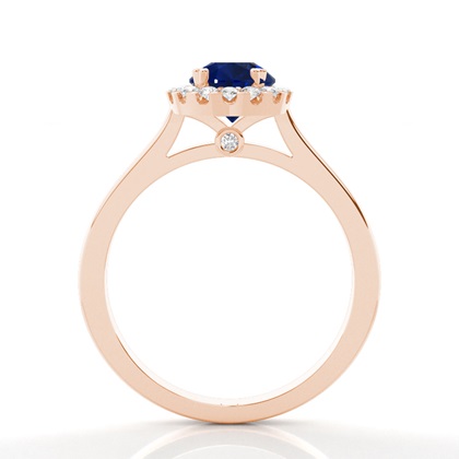 Halo Diamond Pear Blue Saphir Verlobungsring