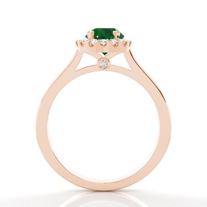 Halo Diamant Birne Smaragd Verlobungsring