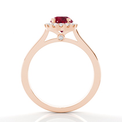 Halo Diamant Birne Rubin Verlobungsring