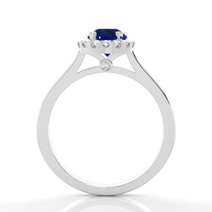 Halo Diamond Pear Blue Saphir Verlobungsring