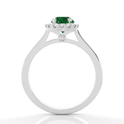 Halo Diamant Birne Smaragd Verlobungsring