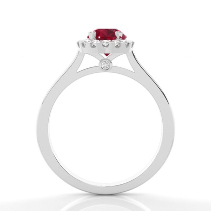 Halo Diamant Birne Rubin Verlobungsring