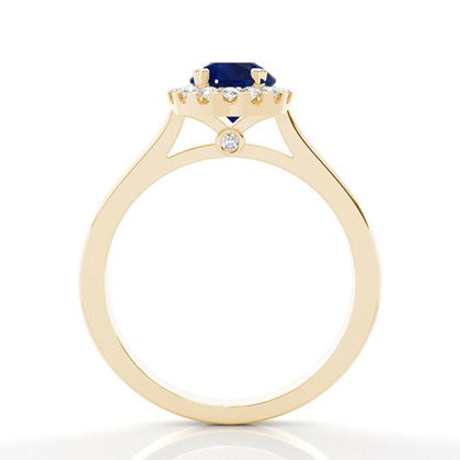 Halo Diamond Pear Blue Saphir Verlobungsring