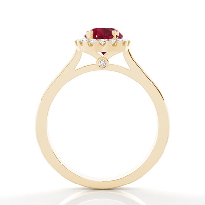 Halo Diamant Birne Rubin Verlobungsring