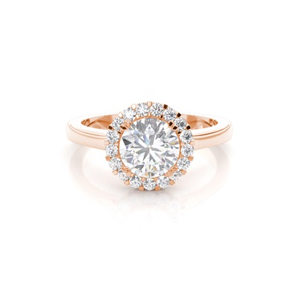 White Gold Oval Halo Moissanite Engagement Ring