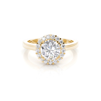 White Gold Oval Halo Moissanite Engagement Ring