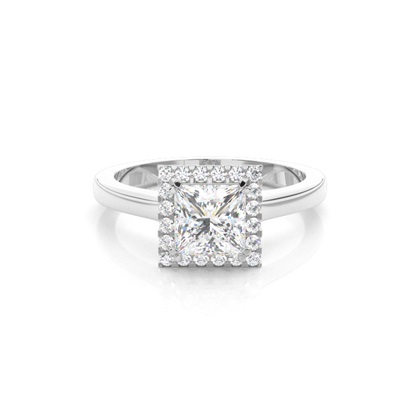 Silver Diamond Engagement Rings