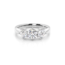 White Gold Three Stone Diamond Engagement Ring