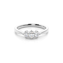 White Gold Trilogy Diamond Engagement Ring