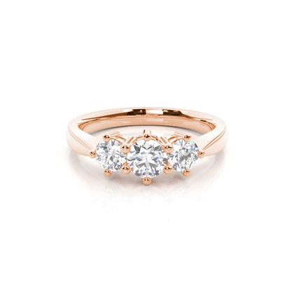 Rose Gold Trilogy Diamond Engagement Rings