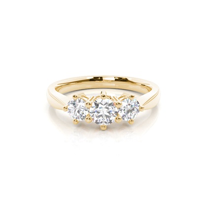 Yellow Gold Trilogy Diamond Engagement Rings