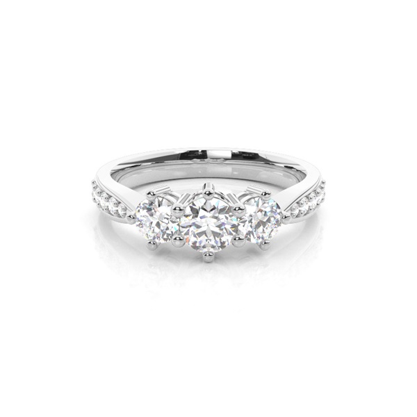 White Gold Trilogy Diamond Engagement Ring