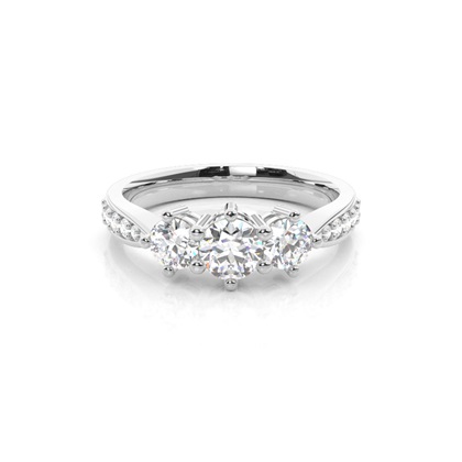 White Gold Trilogy Diamond Engagement Ring