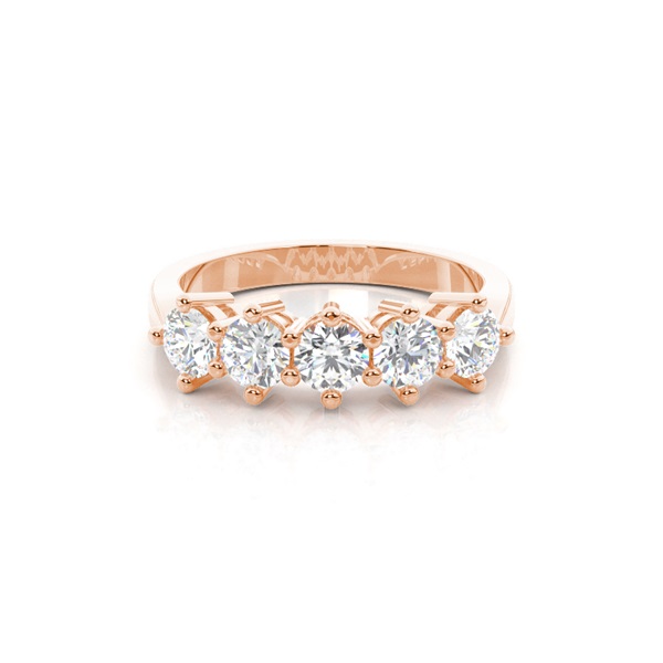 6 Prong Setting Plain Five Stone Ring