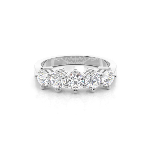 6 Prong Setting Plain Five Stone Ring