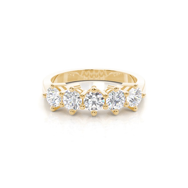 6 Prong Setting Plain Five Stone Ring