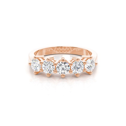 Rose Gold 5 Stone Diamond Rings