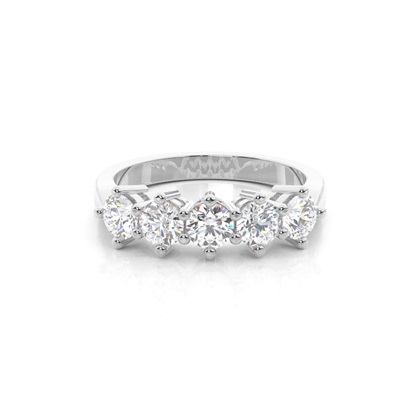 6 Prong Setting Plain Five Stone Ring