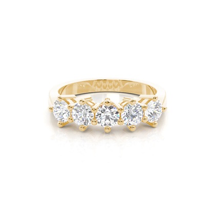 Yellow Gold 5 Stone Diamond Rings