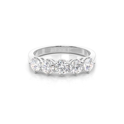 6 Prong Setting Plain Five Stone Ring